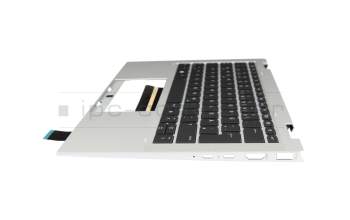 7H2370 original HP clavier incl. topcase DE (allemand) noir/argent avec rétro-éclairage