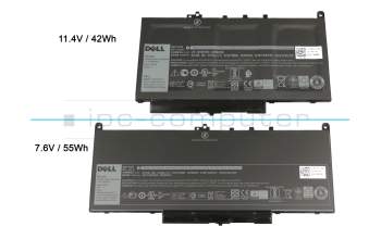 7PCMN original Dell batterie 42Wh 11,4V