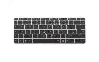 821177-041 original HP clavier DE (allemand) noir/argent mat avec rétro-éclairage et mouse stick