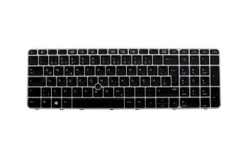 836621-041 original HP clavier DE (allemand) noir/argent mat avec mouse stick