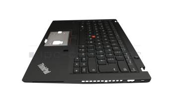 851-00050-00A original Lenovo clavier incl. topcase DE (allemand) noir/noir avec rétro-éclairage et mouse stick