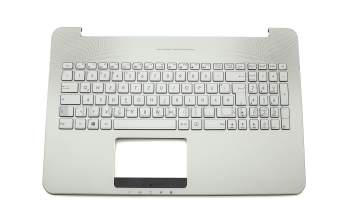 90NB09P1-R31GE0 original Asus clavier incl. topcase DE (allemand) argent/argent avec rétro-éclairage