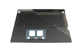 90NR08L2-R31GE0 original Asus clavier incl. topcase DE (allemand) noir/noir/transparent /gris avec rétro-éclairage