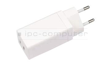 90XB09AN-BPW010 original Asus GaN-chargeur USB-C 65 watts EU wallplug blanc petit Adaptateur mural GaN 65 W à 2 ports