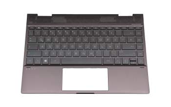 9Z.NECBW.D0G original HP clavier incl. topcase DE (allemand) gris foncé/gris avec rétro-éclairage