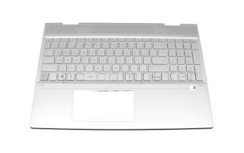 9Z.NGHBW.30G original HP clavier incl. topcase DE (allemand) argent/argent avec rétro-éclairage (DIS)