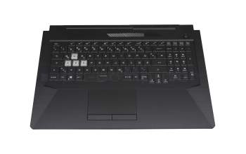 AEBKXG00010 original Quanta clavier incl. topcase DE (allemand) noir/noir avec rétro-éclairage