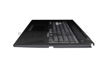 AEBKXG00010 original Quanta clavier incl. topcase DE (allemand) noir/transparent/noir avec rétro-éclairage