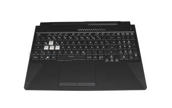 AENJFG00010 original Quanta clavier incl. topcase DE (allemand) noir/transparent/noir avec rétro-éclairage