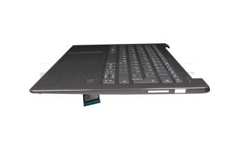 AM171000200KCS1 original Lenovo clavier incl. topcase DE (allemand) gris/gris avec rétro-éclairage (fingerprint)