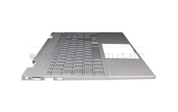 AM2UU000800 original HP clavier incl. topcase DE (allemand) argent/argent avec rétro-éclairage (UMA)