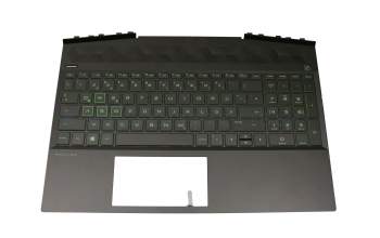 AP2K8000310 original HP clavier incl. topcase DE (allemand) noir/noir avec rétro-éclairage