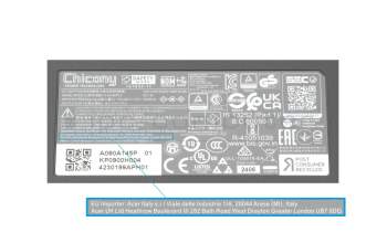Acer Aspire 5 (A515-58P) original Chargeur 90 watts angulaire