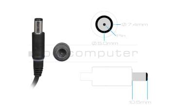 Alternative pour UU572 original Dell chargeur 90 watts arrondie
