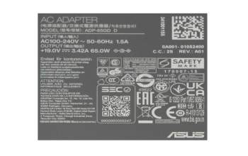 Asus K3504VAB original Chargeur 65 watts petit