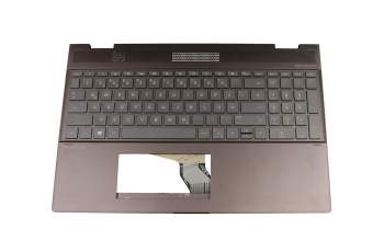 BGXHU3A5WBB0GH original HP clavier incl. topcase DE (allemand) anthracite/gris avec rétro-éclairage
