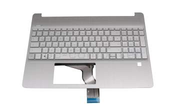 BJEPH4B5WII4H1 original HP clavier incl. topcase DE (allemand) argent/argent