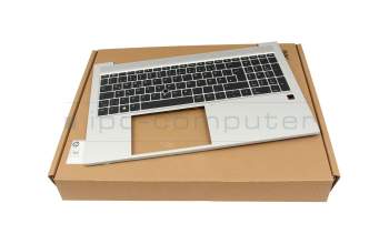 BKFUB03F7KT028 original HP clavier incl. topcase DE (allemand) noir/argent avec rétro-éclairage et mouse stick