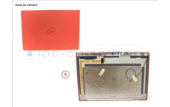 Fujitsu CP792166-XX LCD BACK COVER RED TOUCH W/CAM