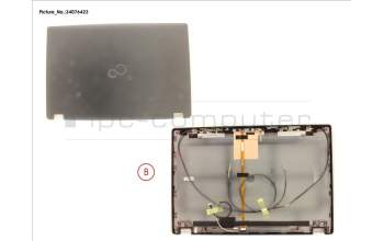 Fujitsu CP793941-XX LCD BACK COVER ASSY (W/ HELLO CAMERA)