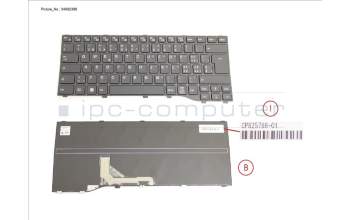 Fujitsu CP825786-XX KEYBOARD BLACK SWISS WIN11