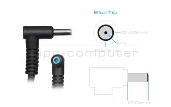 Chargeur 65 watts normal avec adaptateur original pour HP Envy x360 Convertible 15-eu0000