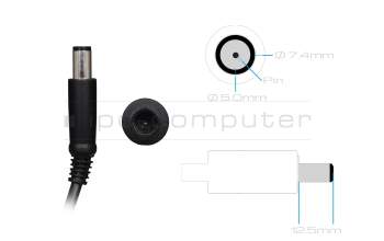 Chargeur 65 watts normal original pour Dell Latitude 14 2in1 (7440)