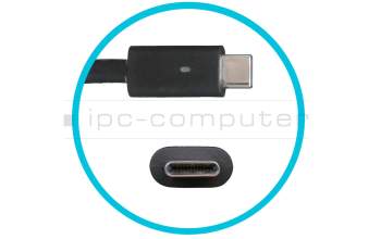 Chargeur USB-C 90 watts arrondie (+USB-A Port 10W) original pour Dell Inspiron 13 2in1 (7306)