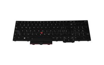Clavier CH (suisse) noir/noir abattue avec rétro-éclairage et mouse stick original pour Lenovo ThinkPad L15 Gen 1 (20U3/20U4)