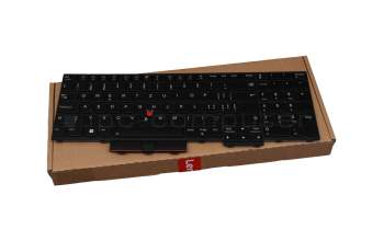 Clavier CH (suisse) noir/noir abattue avec rétro-éclairage et mouse stick original pour Lenovo ThinkPad L15 Gen 1 (20U7/20U8)