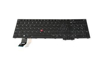 Clavier CH (suisse) noir/noir avec rétro-éclairage et mouse stick original pour Lenovo ThinkPad L15 Gen 4 (21H3/21H4)