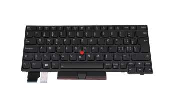 Clavier CH (suisse) noir/noir avec rétro-éclairage et mouse stick original pour Lenovo X13 Gen 1 (20UF/20UG)