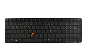 Clavier DE (allemand) anthracite/noir abattue avec rétro-éclairage et mouse stick original pour HP EliteBook 8570w