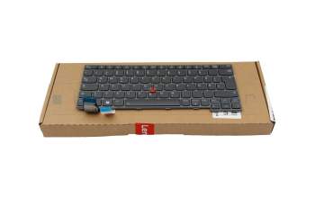 Clavier DE (allemand) gris/gris avec rétro-éclairage et mouse stick original pour Lenovo ThinkPad L13 Yoga Gen 4 (21FR/21FS)