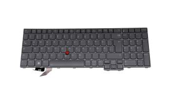 Clavier DE (allemand) gris/gris avec rétro-éclairage et mouse stick original pour Lenovo ThinkPad P16s Gen 1 (21BT/21BU)
