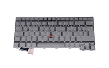 Clavier DE (allemand) gris/noir avec rétro-éclairage et mouse stick original pour Lenovo ThinkPad P14s Gen 4 (21K5/21K6)