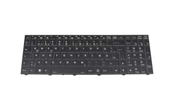 Clavier DE (allemand) moir/blanc/noir abattue avec rétro-éclairage original pour Captiva ADVANCED GAMING 154