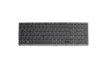 Clavier DE (allemand) noir/anthracite avec rétro-éclairage et mouse stick pour HP ZBook 17 G3