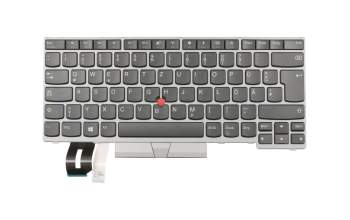 Clavier DE (allemand) noir/argent avec mouse stick original pour Lenovo ThinkPad E485 (20KU)