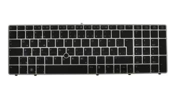 Clavier DE (allemand) noir/argent avec mouse stick pour HP ProBook 6570b