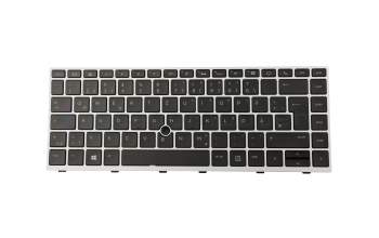 Clavier DE (allemand) noir/argent avec rétro-éclairage et mouse stick (SureView) original pour HP EliteBook 745 G5