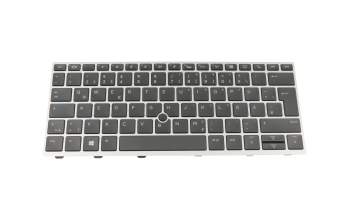 Clavier DE (allemand) noir/argent avec rétro-éclairage et mouse stick original pour HP EliteBook 735 G5