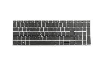 Clavier DE (allemand) noir/argent avec rétro-éclairage et mouse stick original pour HP EliteBook 850 G5