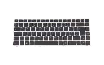 Clavier DE (allemand) noir/argent avec rétro-éclairage original pour Exone go Business 1340 II (N130WU)