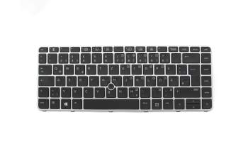 Clavier DE (allemand) noir/argent mat avec mouse stick original pour HP EliteBook 745 G4