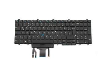 Clavier DE (allemand) noir avec rétro-éclairage et mouse stick original pour Dell Precision 15 (3530)