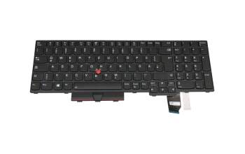 Clavier DE (allemand) noir avec rétro-éclairage et mouse stick original pour Lenovo P15v Gen 2 (21A9/21AA)