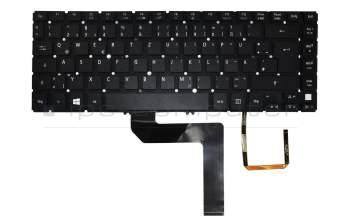 Clavier DE (allemand) noir avec rétro-éclairage original pour Acer Aspire M5-481PT