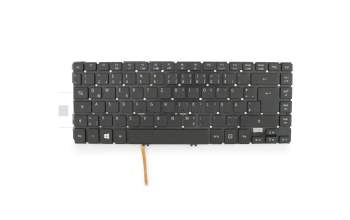 Clavier DE (allemand) noir avec rétro-éclairage original pour Acer TravelMate P6 (P648-G3-M)
