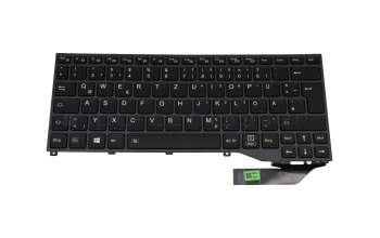 Clavier DE (allemand) noir avec rétro-éclairage original pour Fujitsu LifeBook U727